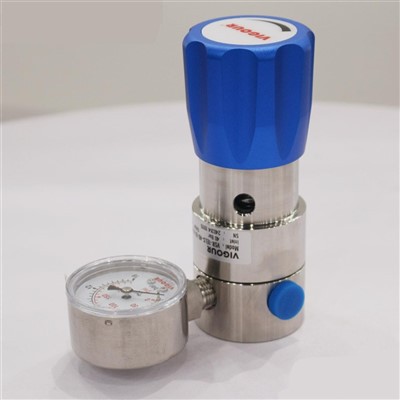 What is the role of the pressure gauge in a Back Gas Pressure Regulator?